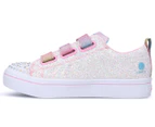 Skechers Girls' Twinkle Toes Twi-Lites Glitter Glitz Sneakers - White/Multi