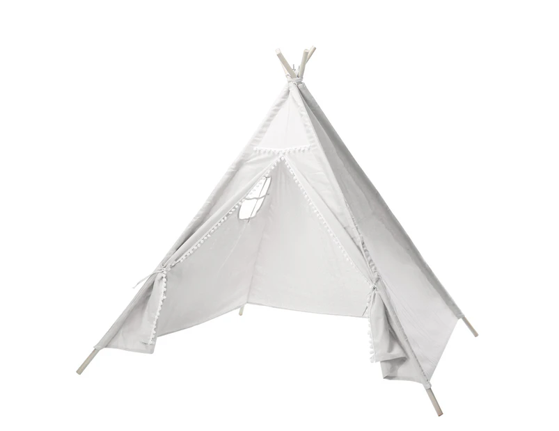 1.35m Kids Play Teepee Tent Teepee & Pompom Ball Tent Foldable Tipi Tents for Girl Boy