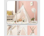 1.35m Kids Play Teepee Tent Teepee & Pompom Ball Tent Foldable Tipi Tents for Girl Boy