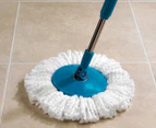 Beldray Anti-Bac 360° Spin Dry Mop & 6L Bucket Set - Blue/Grey/Silver