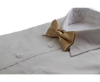 Boys Gold Plain Bow Tie Polyester