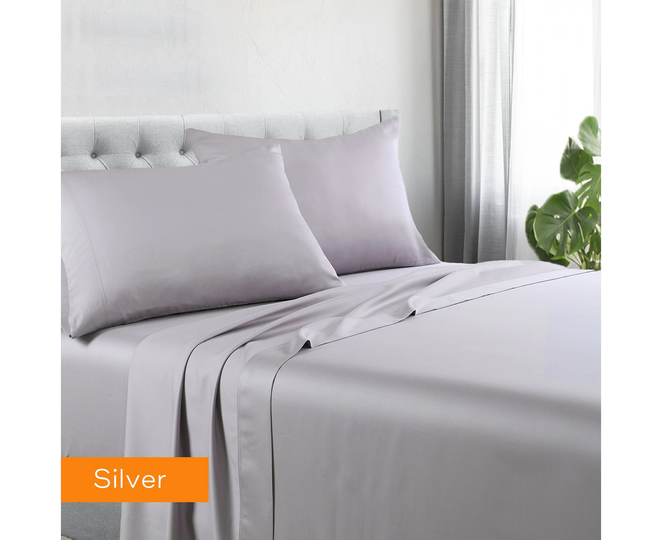 Somerset 1200tc Hotel Quality Soft Cotton Rich Sheet Sets Pillowcases Silky Touch All Size Silver