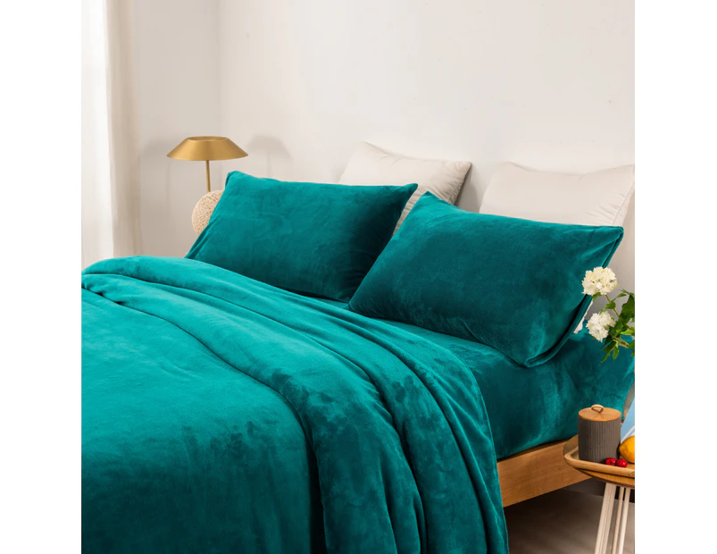 Softouch Thermal 240gsm Super Warm Soft Microplush Sheet Sets - Teal