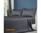 Softouch 100% Natural Premium Bamboo Sheet Sets Pillowcases Flat Fitted Sheet All Size - Charcoal