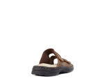 Hush Puppies Slider Mens Leather Adjustable Strap Sandals Slippers Shoes - Brown