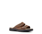 Hush Puppies Slider Mens Leather Adjustable Strap Sandals Slippers Shoes - Brown