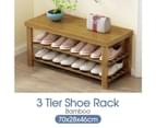 3 Tier Shoe Rack Bamboo Wooden Storage Shelf 2