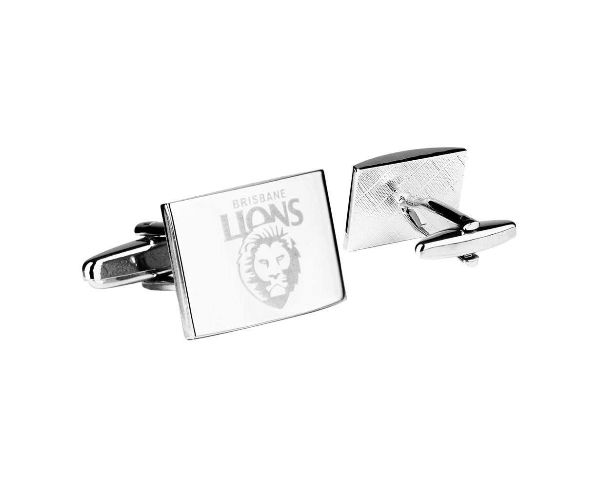 Brisbane Lions Silver Etched Cufflinks