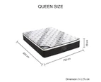 Knitted Exclusive Euro Top Mattress Queen Size Pocket Coil Medium Firm 33cm Thick