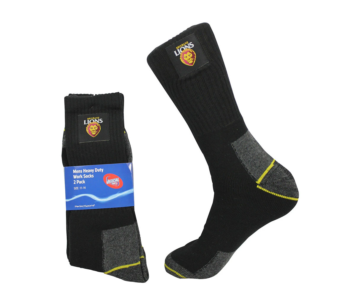 Brisbane Lions Work Socks 2-Pack