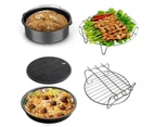 Air Fryers 5Pcs Set 6" Air Fryer Accessories Cake Pizza Bbq Roast Barbecue Baking Pan Tray