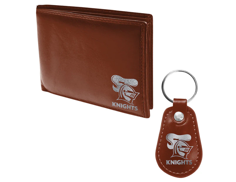 NRL Newcastle Knights Wallet & Keyring Gift Pack - Brown