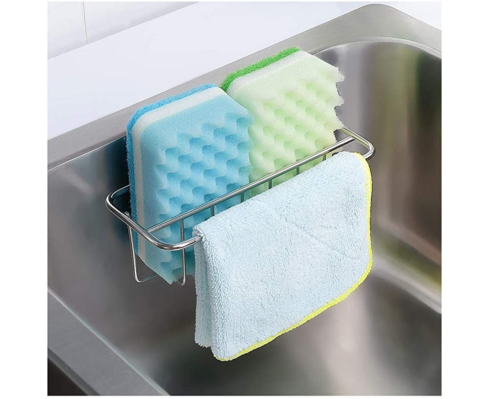 Sponge Holders For Kitchen Sink, Upgrade 2 Pack Quick Drying Adhesive Sponge  Holder Sink Caddy For Kitchen Accessories, Sus304 Stainless Steel Rust Pr