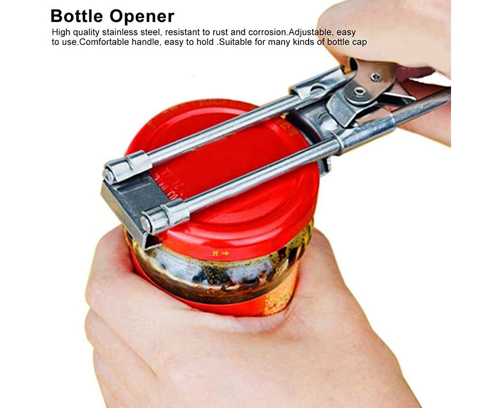 Warncode Jar Opener,Adjustable Multifunctional Stainless Steel Can  Opener,Manual Bottle Jar Opener (A+B)