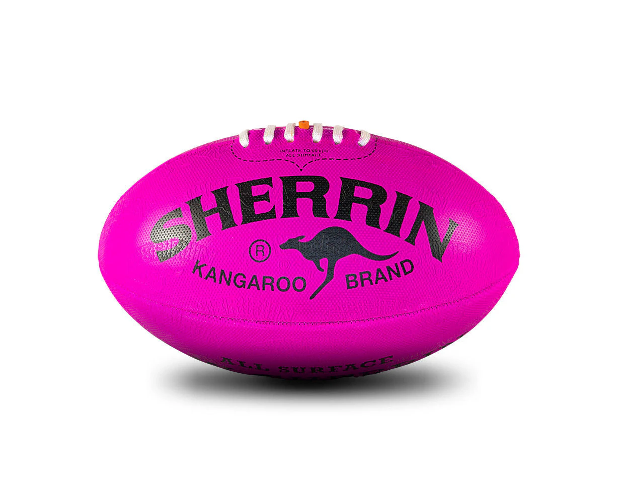 Sherrin KB All Surface Synthetic Football [Size & Colour: Size 4 Pink]