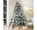 Jingle Jollys Christmas Tree 2.4M Xmas Tree Decorations Snow Flocked 1500 Tips