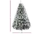 Jingle Jollys Christmas Tree 2.4M Xmas Tree Decorations Snow Flocked 1500 Tips