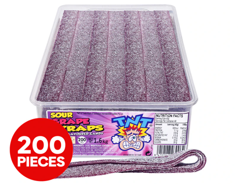 TNT Sour Straps Grape 200pk