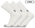 Under Armour Adult's UA Heatgear Crew Socks 3-Pack - White/Steel