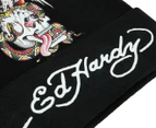 Ed Hardy Unisex Signature Tattoo Cuff Beanie - Black/Multi