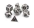 Dungeons And Dragons Metal Dice Set - Perfect Polyhedral Dice Set For Rpg's - 7-die Set (black/silver)