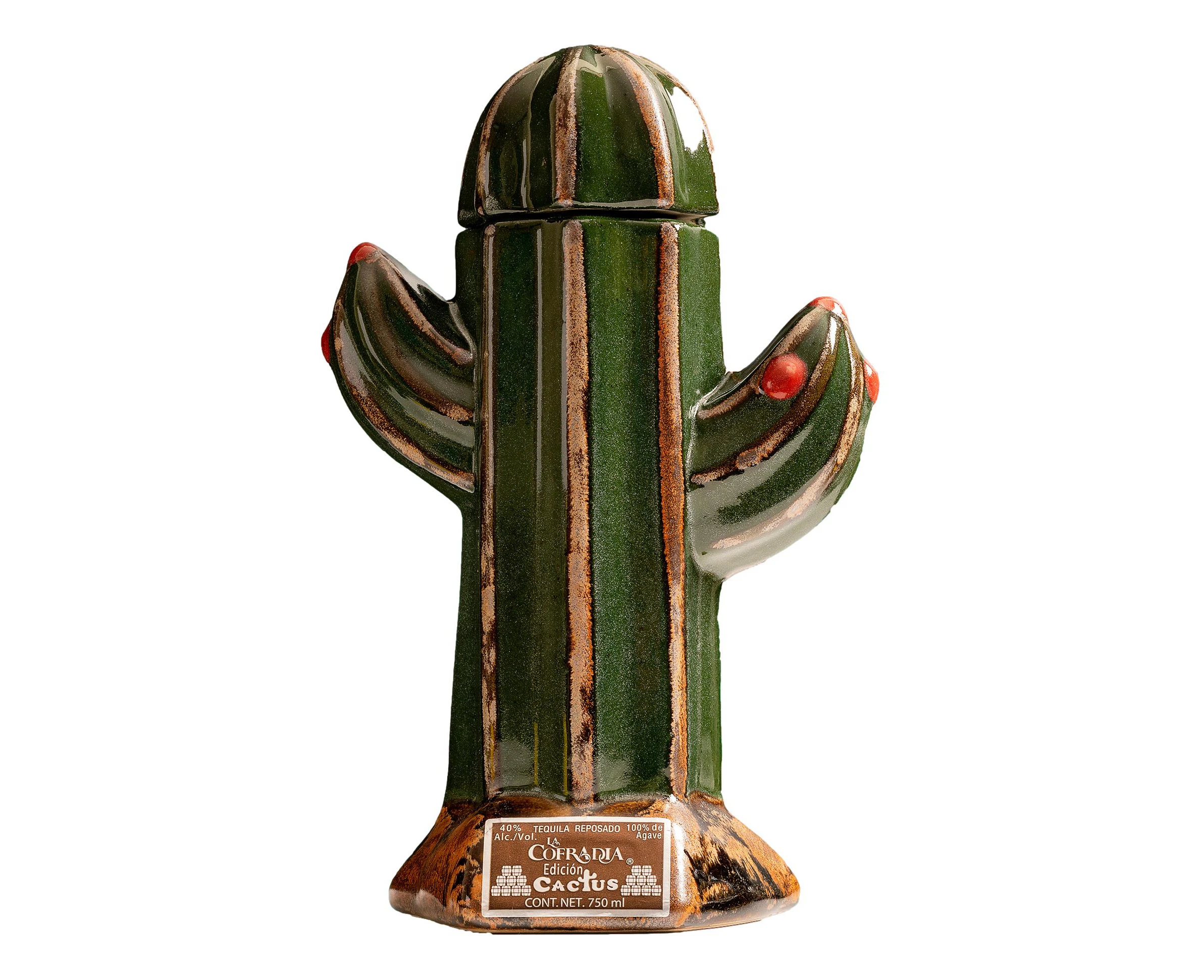 La Cofradia Ed Cactus Reposada Tequila - Ceramic Bottle 750mL