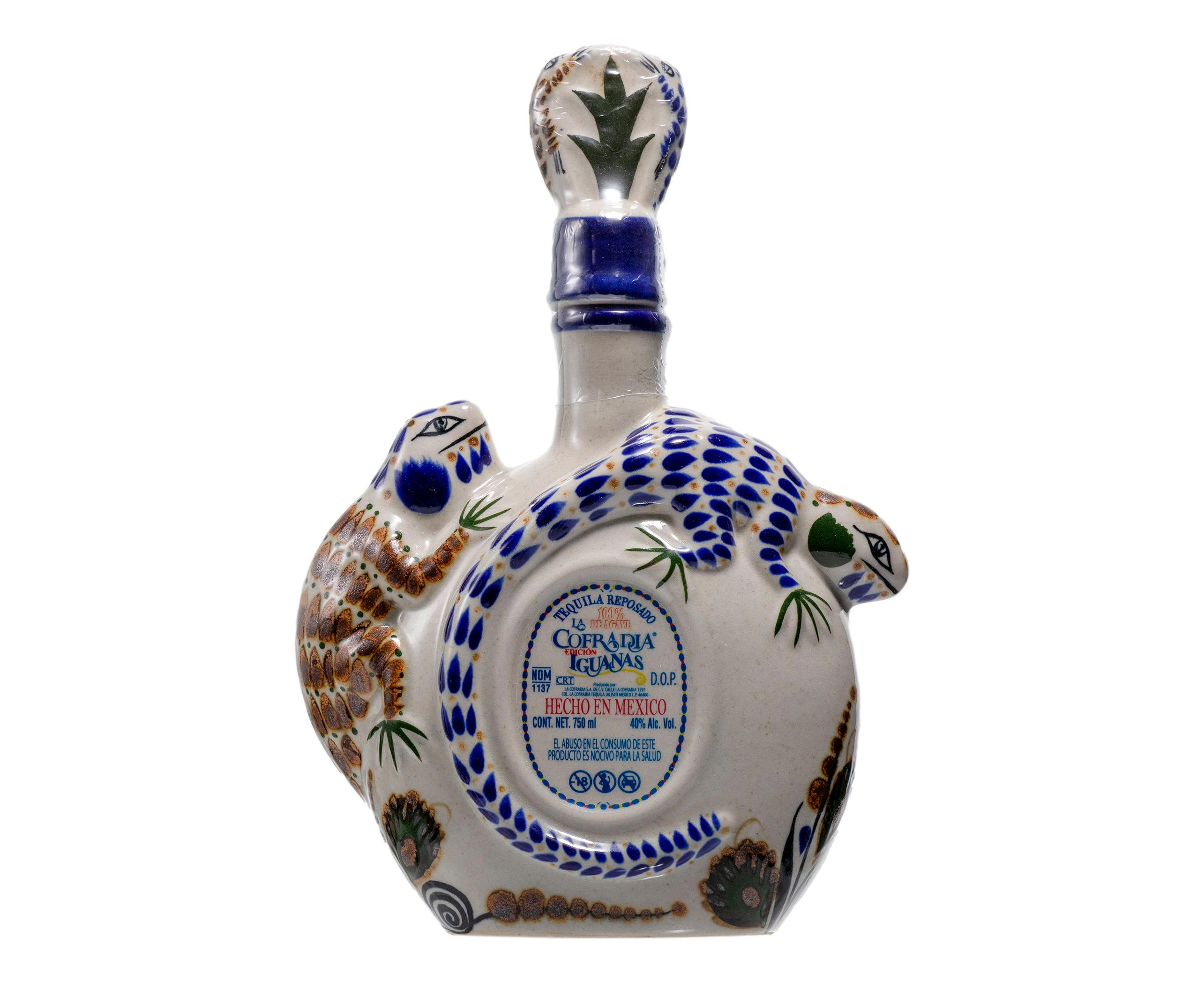 La Cofradia Ed Iguanas Reposado Tequila Ceramic Bottle 750mL