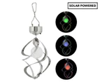 Solar Light Colour Changing Wind Spinner - Silver