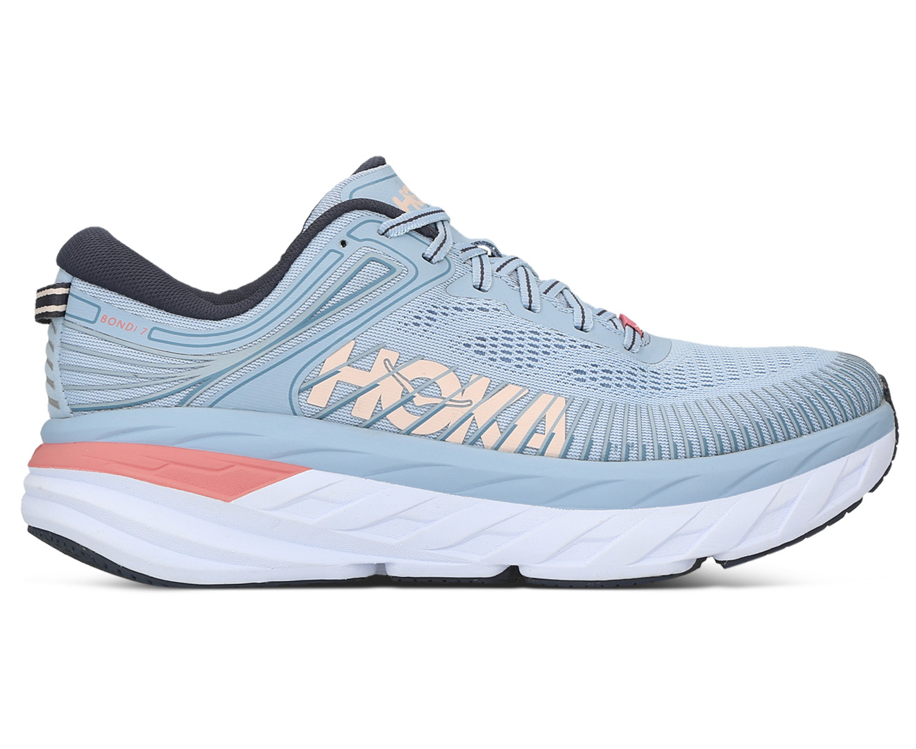 Hoka One One Women's Bondi 7 Running Shoes - Blue Fog/Ombre Blue ...