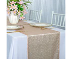 (10pcs 30cm  x 270cm , Champagne) - ShinyBeauty Champagne Table Runners Pack of 10 Wedding Decor Sequin Table Runner 30cm x 270cm Champagne Blush Table Run
