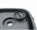 (1, Grey/Black) - SAMMART 9.1L ( 9.1l) Collapsible Dishpan with Draining Plug - Foldable Washing Basin - Portable Dish Washing Tub - Space Saving Kitchen S