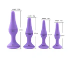 4Pcs / Set Anal Trainer Kit Soft Silicone Black Or Purple Butt Plug - Black
