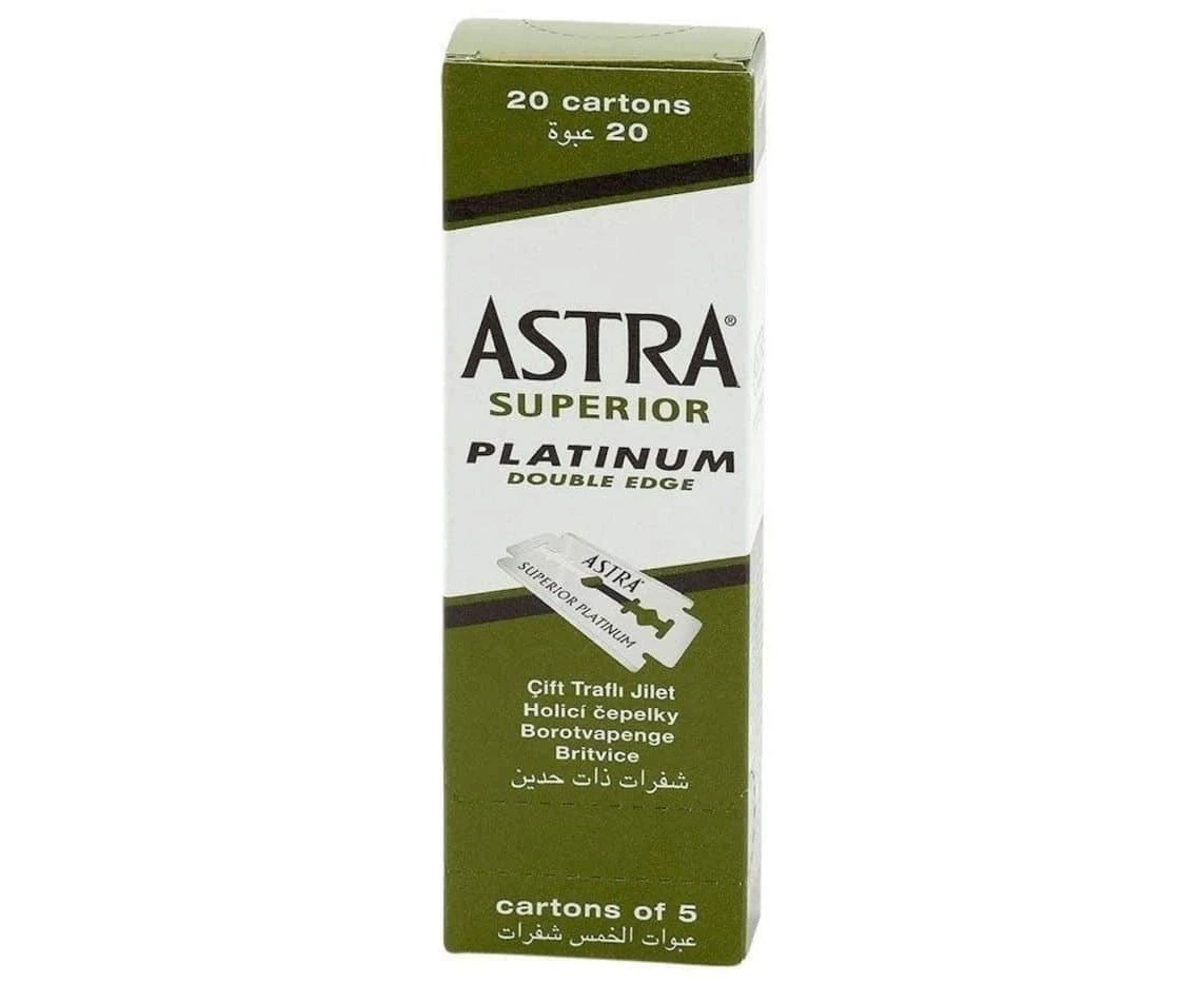 Astra Superior Platinum Double Edge Standard Razor Blades - Qty 100