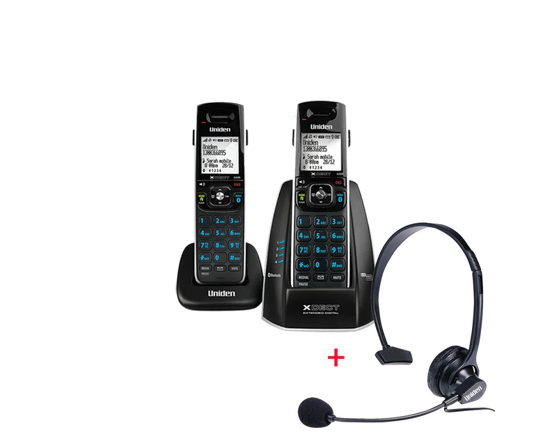 UNIDEN – XDECT8315+1 Twin Handset Cordless Phone with Bluetooth & USB + Headset