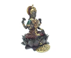Hindu Goddess Lakshmi on Lotus Hinduism Display Statue