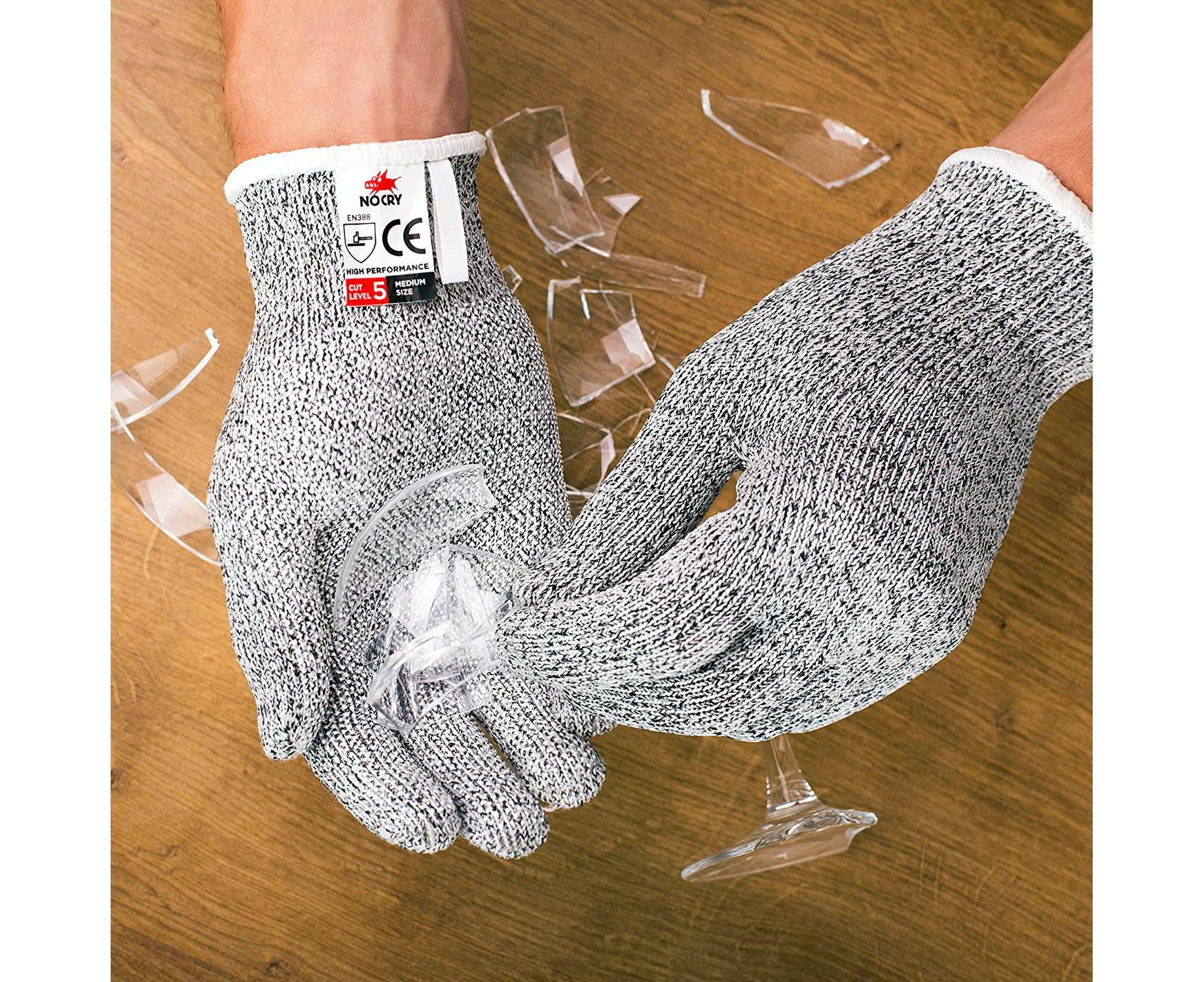 NoCry Cut Resistant Gloves with Grip Dots - High Performance Level