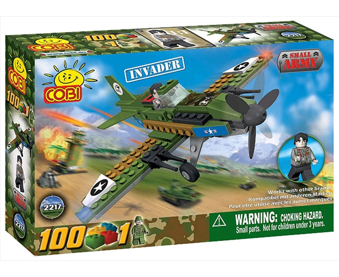 Small Army   100 Piece Invader Plane Military Aircraft Construction Set