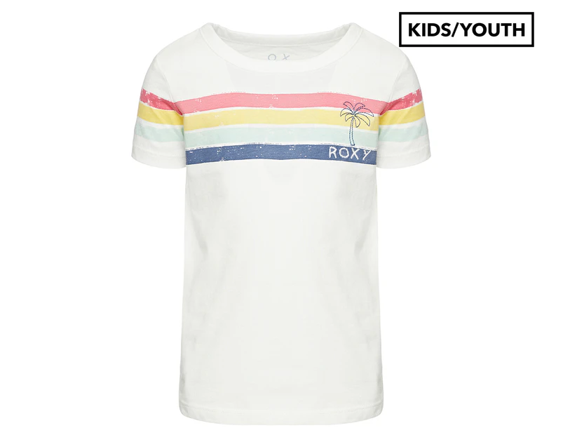 Roxy Girls' Bali Dreams Crewneck Tee / T-Shirt / Tshirt - Snow White