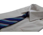 Kids Boys Dark Blue Multicoloured Diagonal Patterned Elastic Neck Tie Polyester