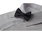 Boys Toddlers Quality Dark Grey Plain Bow Tie Cotton/Polyester