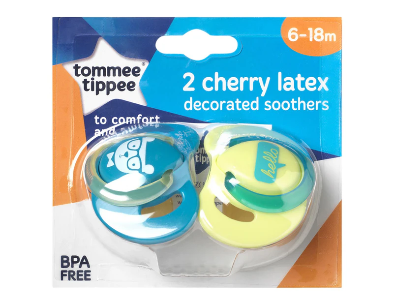 Tommee Tippee Latex Cherry Soothers 6-18 Months 2 Pack