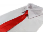 Kids Boys Red Orange Elastic Plain Neck Tie Polyester
