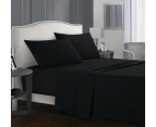1800TC Delux Ultra Soft Microfibre Fitted Full Sheet Set in Black For Single,King Single, Double, Queen ,King, Mega Queen ,Mega King Size Bed