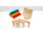 The Wooden Toy Co Coloured Building Blocks, Building Platforms and Archway Package