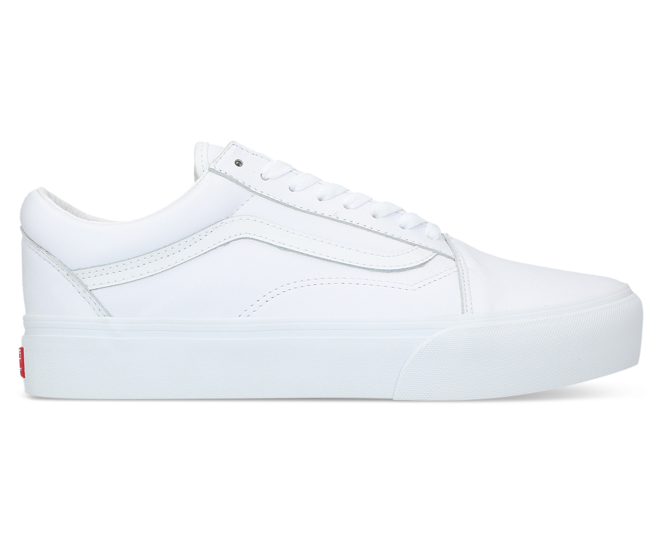 white leather platform vans