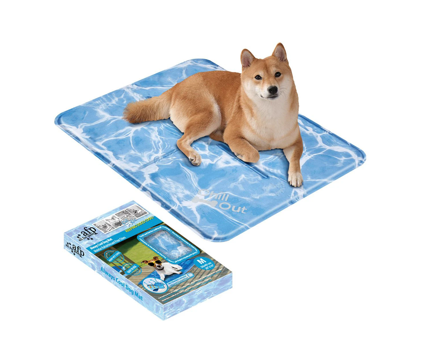 AFP L Size Pet Dog Puppy Cat Cooling Gel Cool Mat Pad for Crate Bed Sofa Kennel