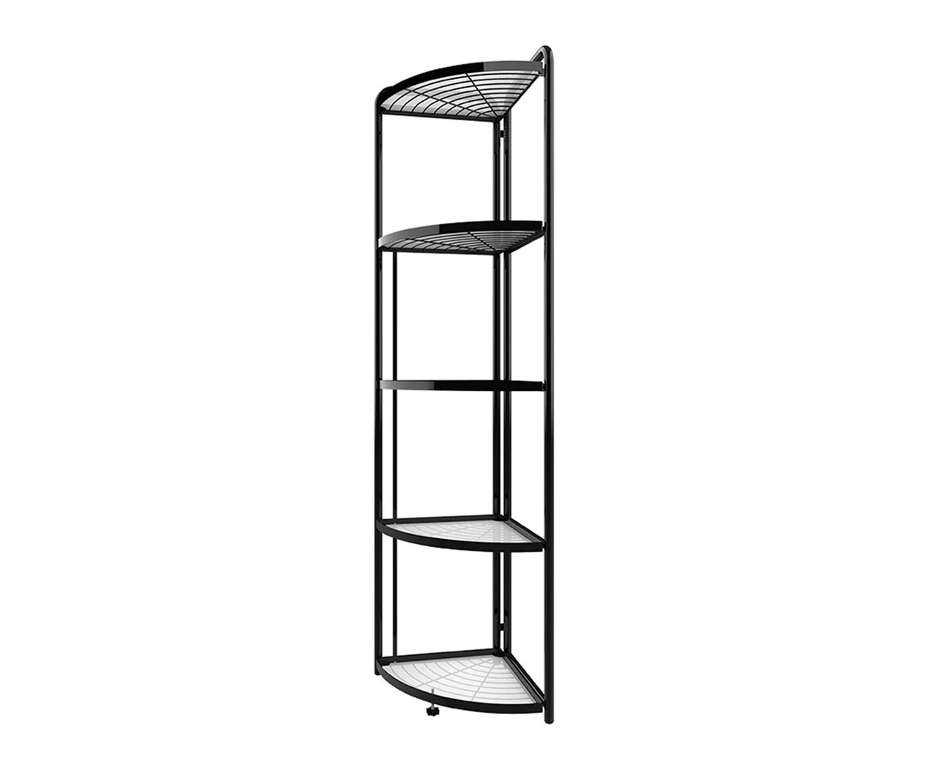 SOGA 5 Tier Steel Triangular  Corner Stand Multi-Functional Shelves Portable Storage Organizer