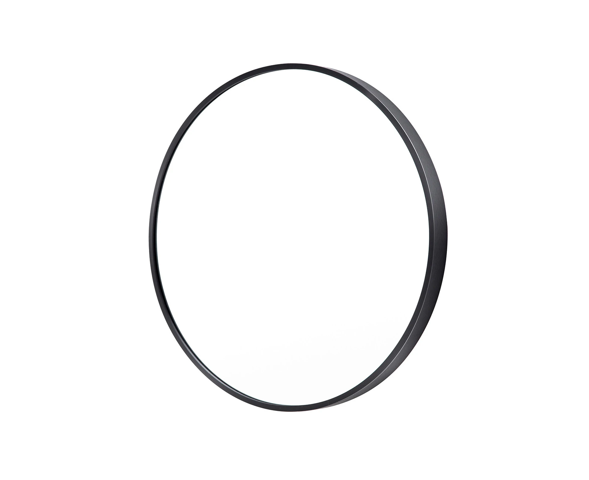 La Bella Wall Mirror Round Aluminum Frame Makeup Decor Bathroom Vanity 70cm - Black