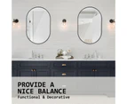 La Bella Wall Mirror Oval Aluminum Frame Makeup Decor Bathroom Vanity 50x75cm - Black