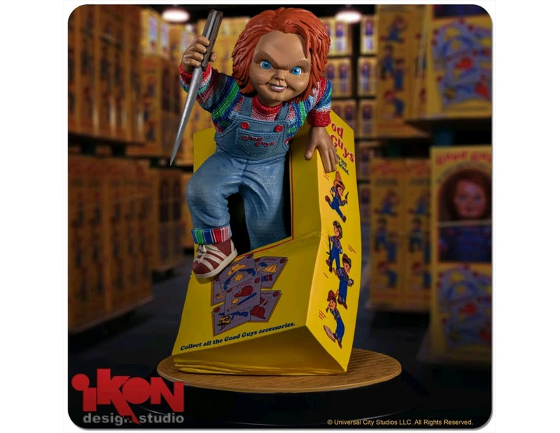 Child's Play Chucky Breaking Free From Box Pvc Statue